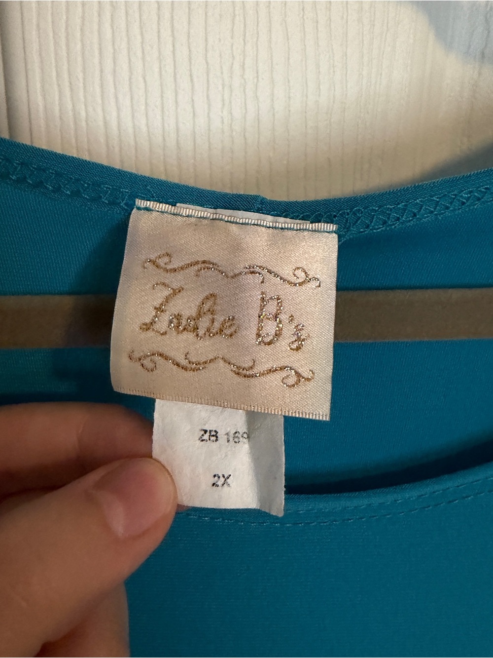 Zadie B Size 2X Turquoise Blue Ruffle Hem Layering Dress Boho Casual Chic Modest - Picture 4 of 5